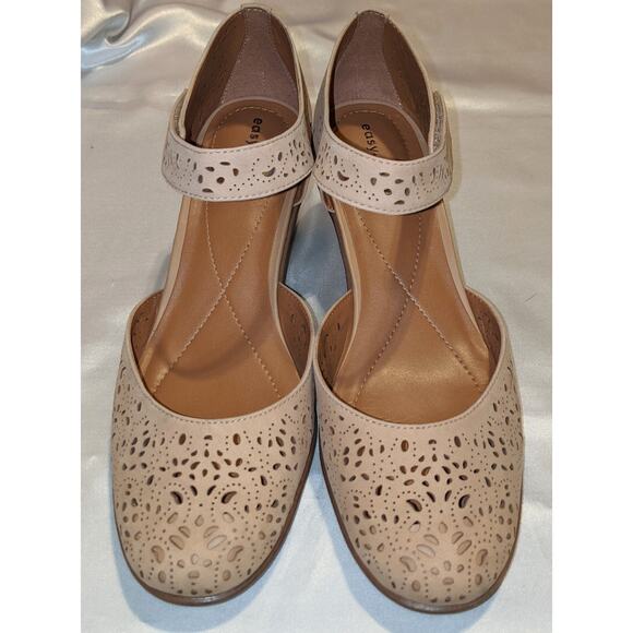 EASY SPIRIT Women's Cindie Mary Jane Heels Shoes Size 8.5 M Biscuit Beige - Picture 3 of 10